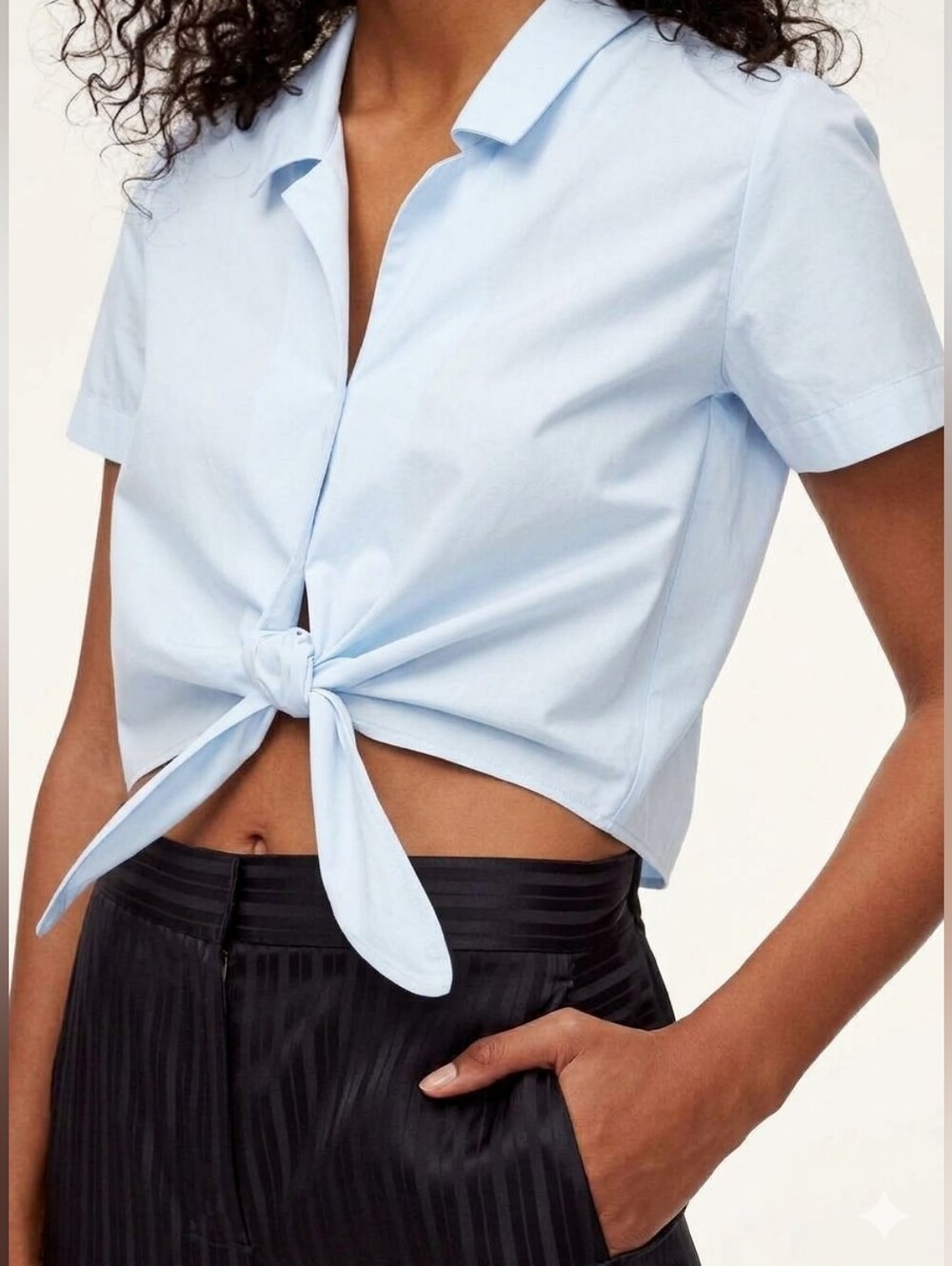 aritzia x Wilfred blue narcisse blouse